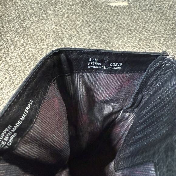 Born Uchee Tall Riding Boots Knee High Block Heel Zip 8.5 M Suede Leather Black - Picture 6 of 7